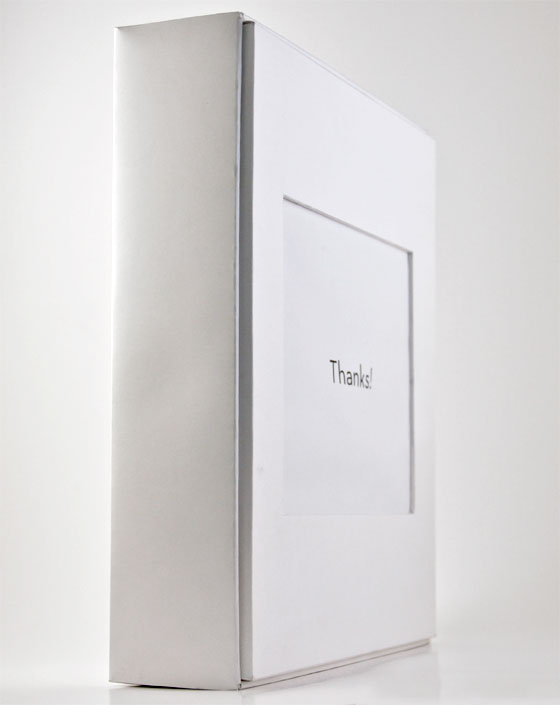 Holiday iPad Thank You packaging inside thanks