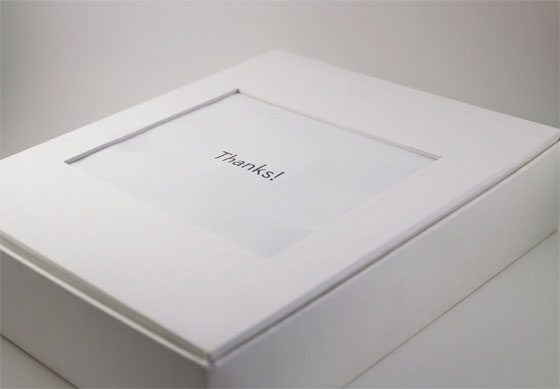 Holiday iPad Thank You packaging inside thanks close up